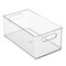 mDesign Deep Plastic Household Storage Organizer Bin - Built-In Handles - Clear